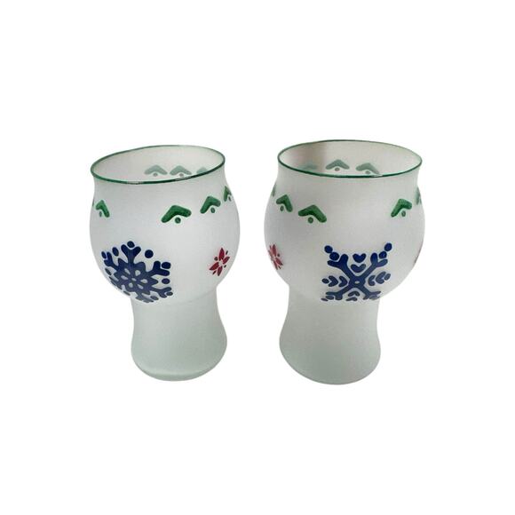 Pfaltzgraff Nordic Christmas Frosted Mini Floating Pillar Candles Set of 2 - Picture 2 of 7